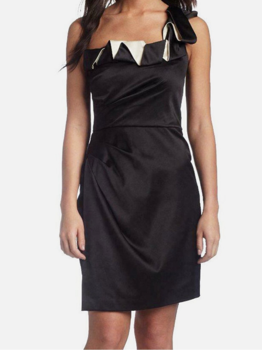 Max and Cleo one shoulder cocktail dress black 4